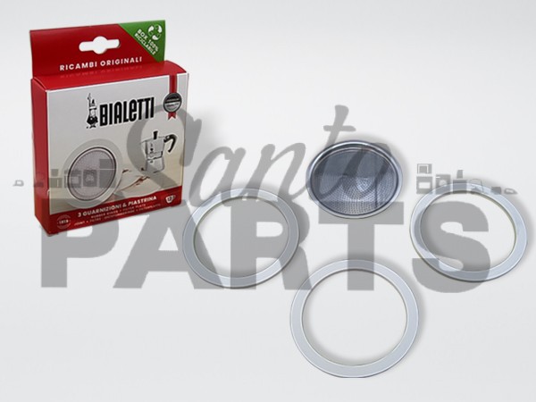 ΦΛΑΝΤΖΑ ΦΙΛΤΡΟΥ BIALETTI 12 ΦΛ.(ΣΕΤ 3 ΦΛ.+ 1 ΦΙΛΤΡΟ) MOKA EXPRESS image