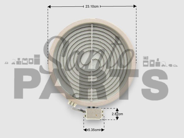 ΕΣΤΙΑ ΚΟΥΖΙΝΑΣ ΚΕΡΑΜΙΚΗ 230ΜΜ 2100W WHIRLPOOL 481231018892 image